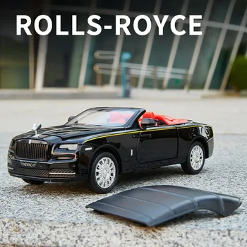 1:32 Rolls Royce Dawn Spofec Alloy Литая игрушка Модель автомобиля Звук и свет Pull Черная игрушка Коллекционные предметы Подарок на день рождения