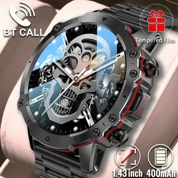 1.43 Круглые умные часы для Android iOS Телефон Bluetooth Вызов Водонепроницаемые спортивные часы Артериальное давление Умные часы Оригинальные 2024