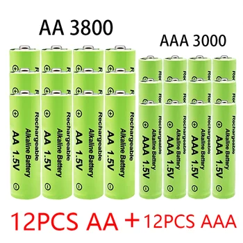 1,5 В AA + AAA NI MH Аккумуляторная батарея AAA Щелочная 3800-3000 мАч Для игрушек-фонариков Часы MP3-плеер Заменить никель-металлгидридную батарею
