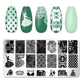 1 шт. DIY Аксессуары для ногтей Шаблоны для дизайна ногтей Дизайн пластины для стемпинга Кружево Цветок Бабочка Животные Штамп Шаблоны Пластины для ногтей