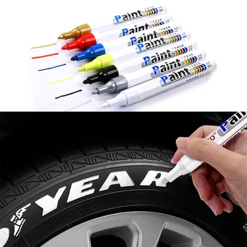 1 шт. Белый водонепроницаемый автомобильный колесо шины маслянистая отметка ручка авто резиновая краска для шин ручка cd металл перманентная краска маркер граффити