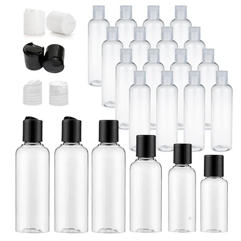 10 шт. 30 мл-100 мл прозрачные пластиковые бутылки с дисковыми откидными крышками многоразовые контейнеры для шампуня, лосьонов, мыла для тела, кремов
