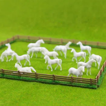 100 шт. HO Масштаб 1:87 Неокрашенная фермерская лошадь Белая модель лошадей Различные позы AN8702B