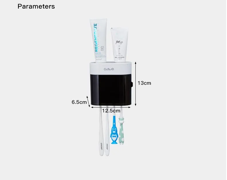Многофункциональный автоматический соковыжималка для зубной пасты Пылезащитный держатель зубной щетки с магнитной крышкой для наборов аксессуаров для ванной комнаты - 3