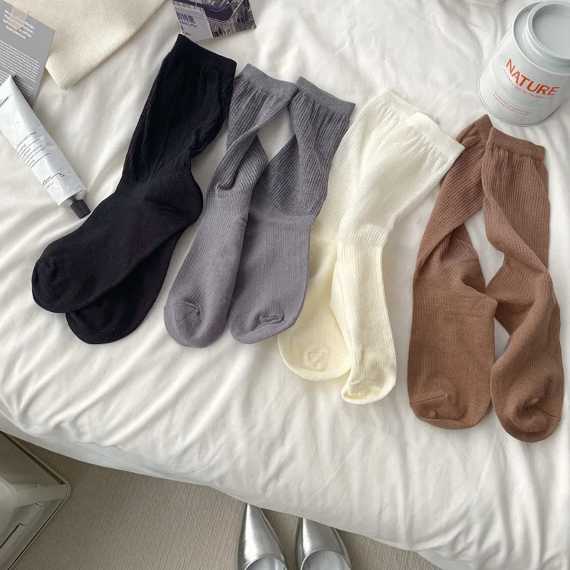 лето новые носки тонкая сетка удобная дышащая модная тенденция универсальная серия стилей корейской академии женские носки для экипажа S107 - 0