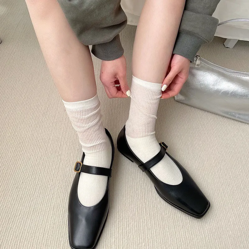 лето новые носки тонкая сетка удобная дышащая модная тенденция универсальная серия стилей корейской академии женские носки для экипажа S107 - 2