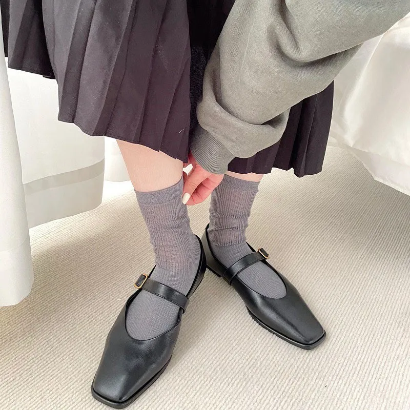 лето новые носки тонкая сетка удобная дышащая модная тенденция универсальная серия стилей корейской академии женские носки для экипажа S107 - 3