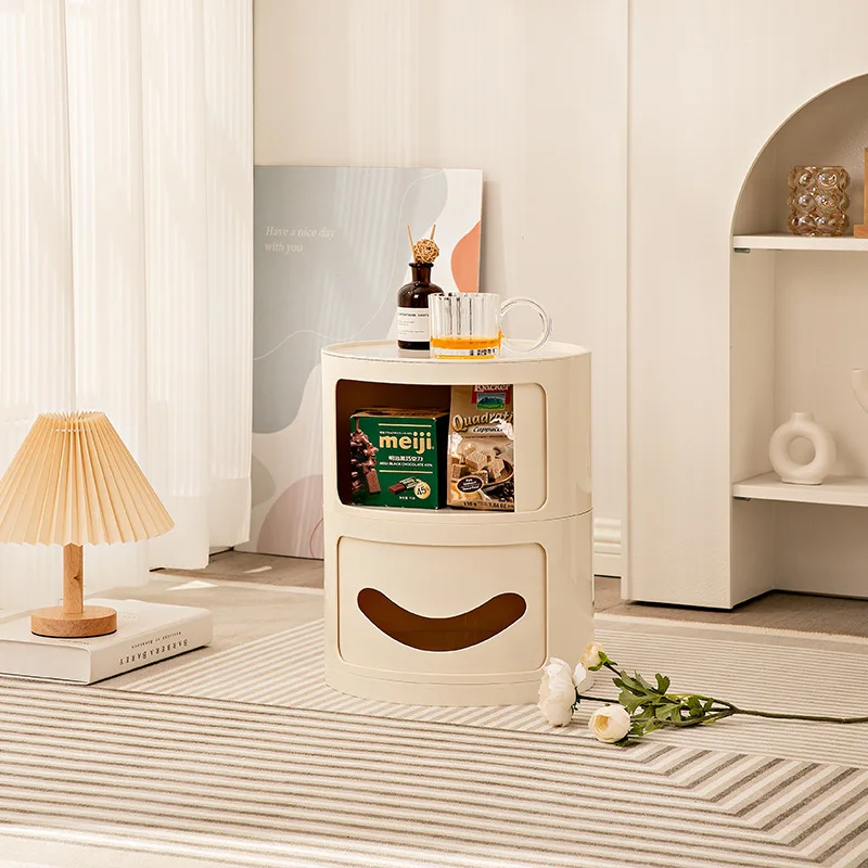  шкаф для хранения Nordic Modern Простая прикроватная тумбочка Круглая мебель для гостиной Спальня Творческая личность Улыбающееся лицо Утюг - 2