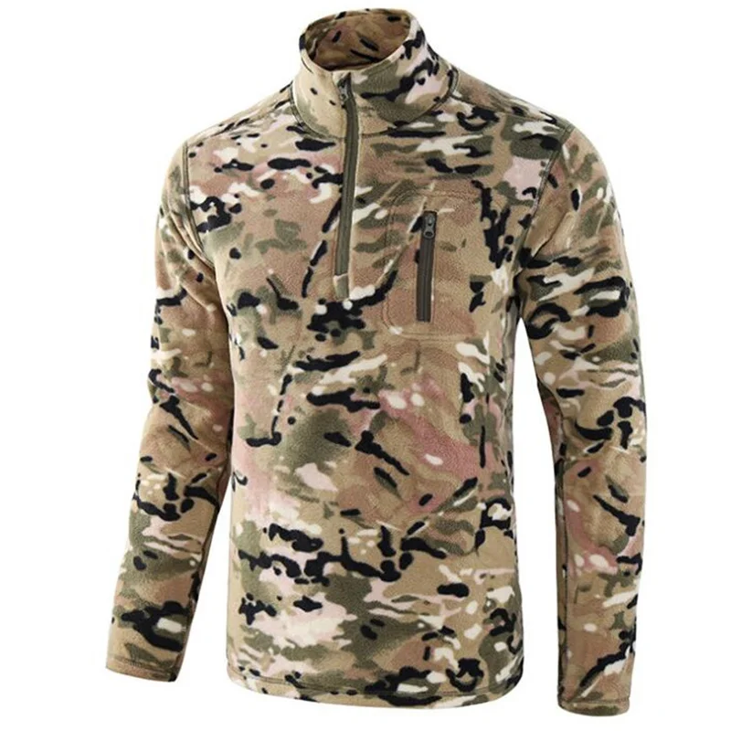 флисовая теплая футболка мужская повседневная осенне-зимняя футболка с длинным рукавом верхняя одежда военная рыбалка тренировочная ветровка рубашки - 5