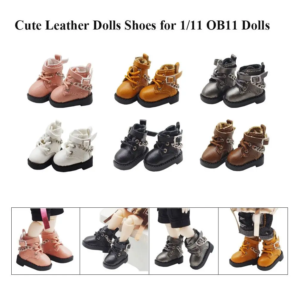 6 цветов ручной работы для 1/11 OB11 Новые повседневные кукольные сапоги Кожаная обувь Воловья кожа Куклы Обувь - 2