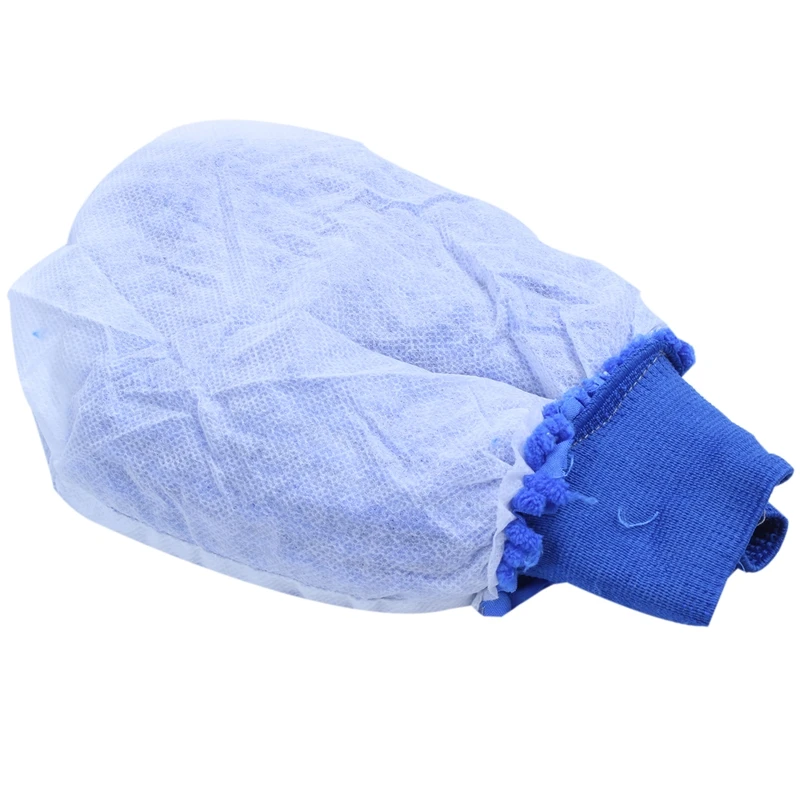 2x Супервпитывающая перчатка из микрофибры из микрофибры и восковая перчатка, рукавицы для автомойки (синие) - 4