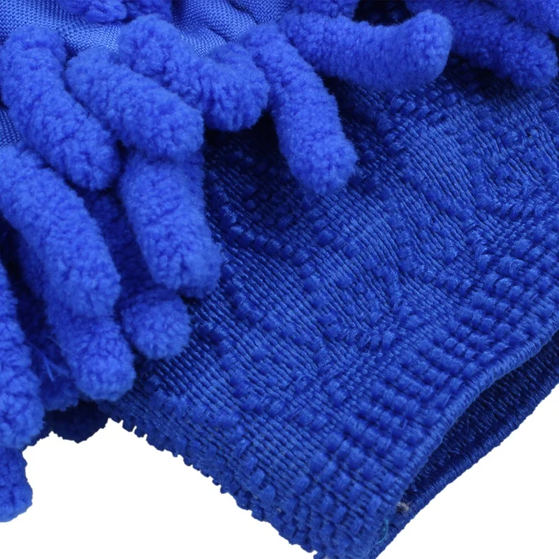 2x Супервпитывающая перчатка из микрофибры из микрофибры и восковая перчатка, рукавицы для автомойки (синие) - 5