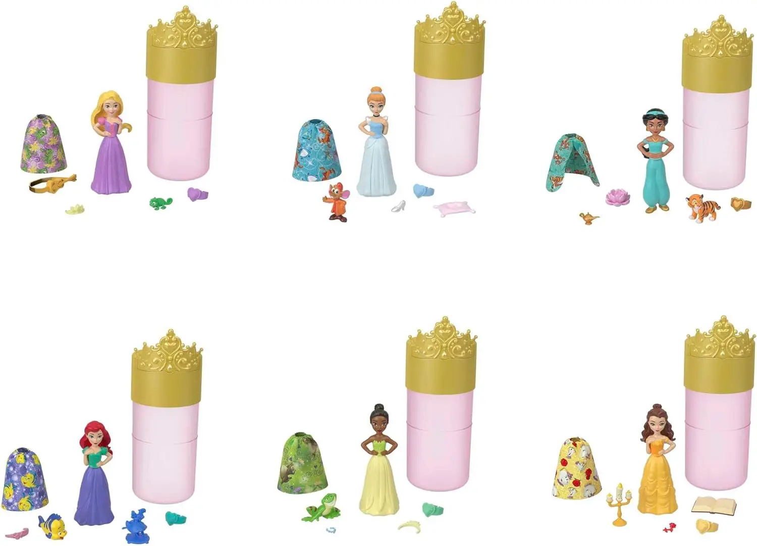 Оригинальный Mattel Royal Color Reveal Куклы Фильм Принцесса Друг Серия Персонаж Фигурка Игрушки для девочек Сюрпризы Аксессуары Подарок - 4