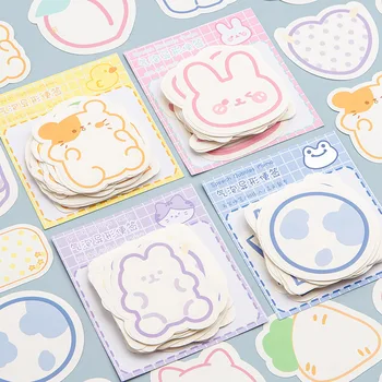 12 упаковок / лот Kawaii Cat Rabbit Animal Memo Pad Sticky Note Cute N Times Канцелярские товары Этикетка Блокнот Post School Принадлежности
