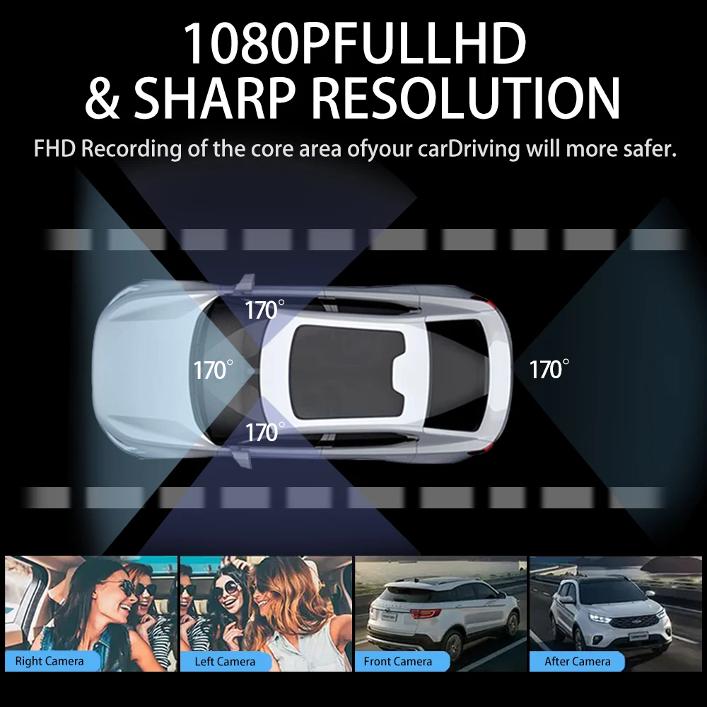 Автомобильный видеорегистратор Видеорегистратор GPS 3.0 '' IPS HD1080P WiFi Ночное видениеLoop Recording 24-часовой монитор парковки Приборная панель Камера Черный ящик - 2