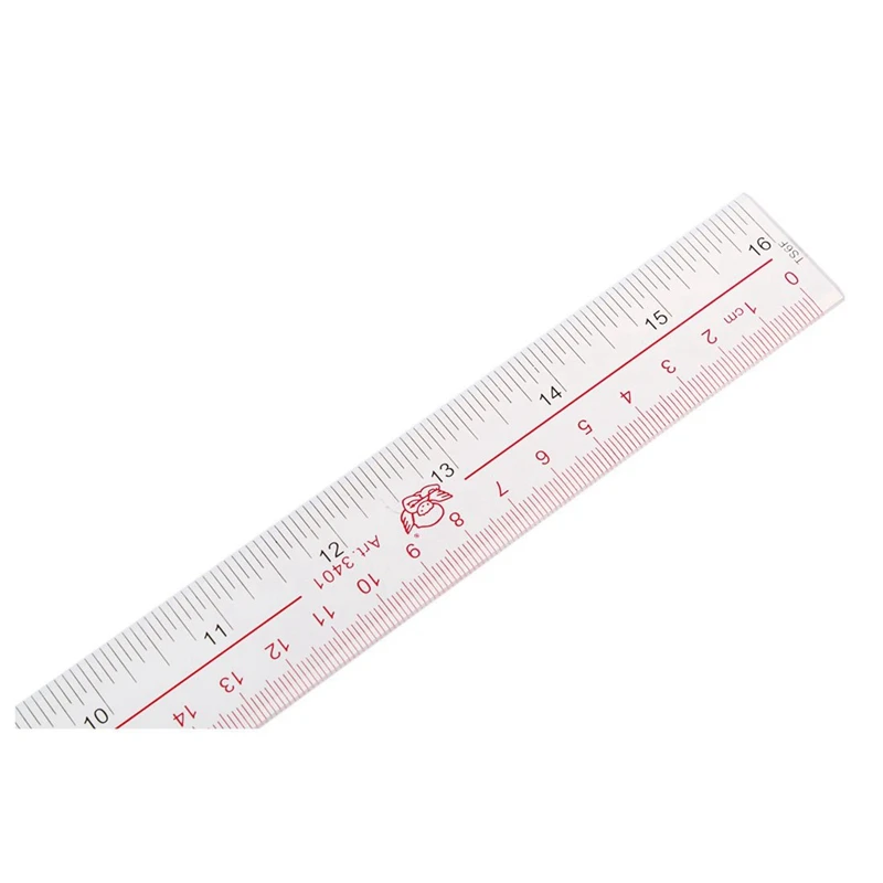 2X, 40 см 16 дюймов Длина Измерьте прозрачную пластиковую линейку с прямым краем - 1