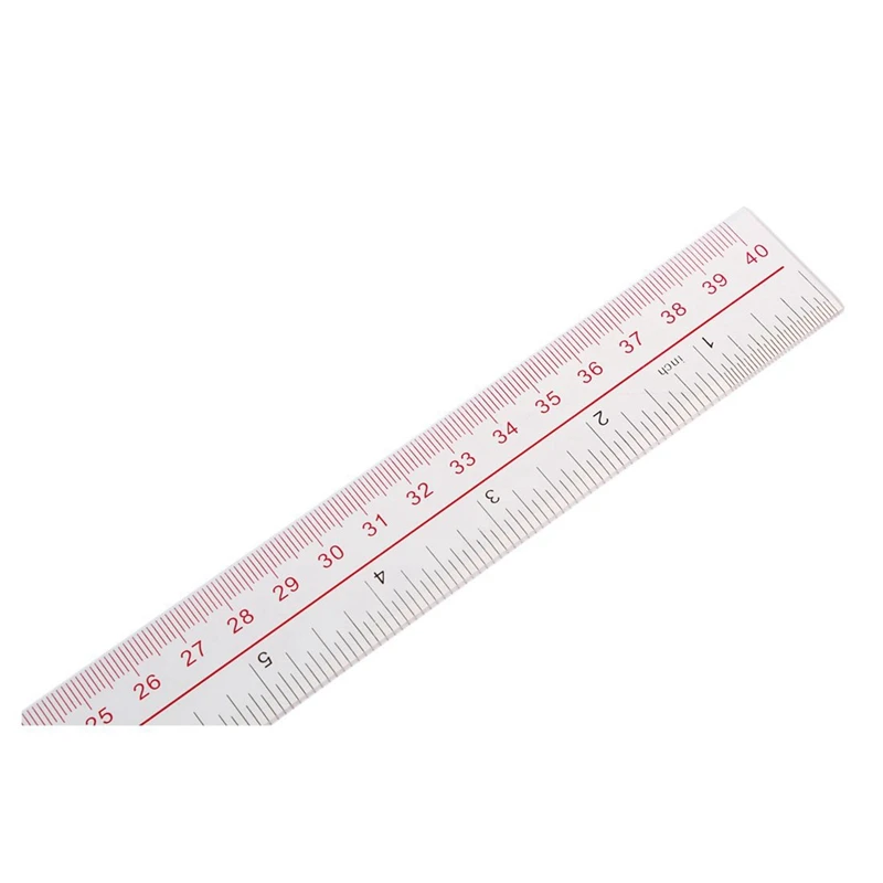 2X, 40 см 16 дюймов Длина Измерьте прозрачную пластиковую линейку с прямым краем - 2