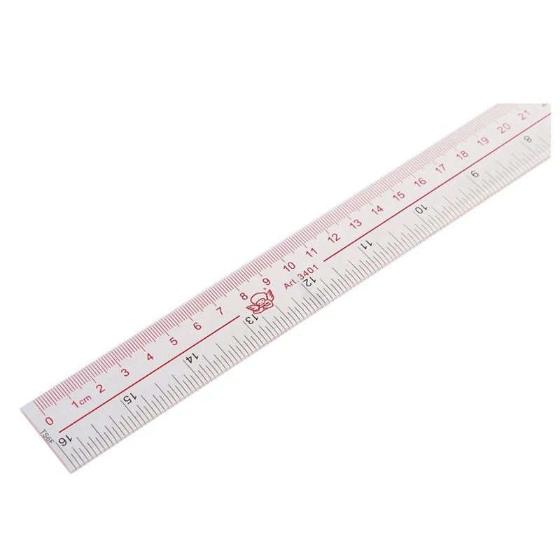 2X, 40 см 16 дюймов Длина Измерьте прозрачную пластиковую линейку с прямым краем - 3