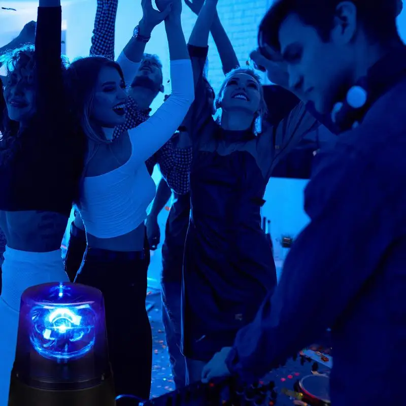 DJ Lights Светодиодный синий свет Сигнальные огни безопасности 360 Вращающиеся окружающие огни с батарейным питанием для ролевых игр Вечеринка Бар Тематическая вечеринка - 2