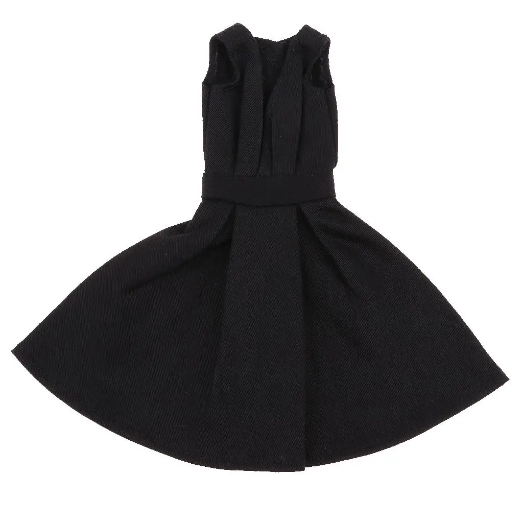 Черное кукольное платье без рукавов для 1/6 кукол БЖД для аксессуара для кукол Блайт - 3