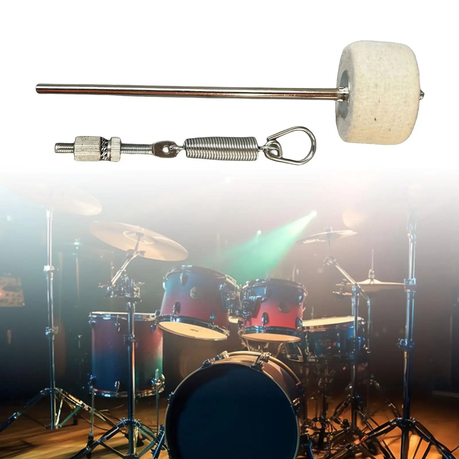 Войлочный бас-барабан с педалью бас-барабана Пружинный перкуссионный инструмент Натяжитель барабанных наборов Аксессуары для перкуссионных инструментов - 5