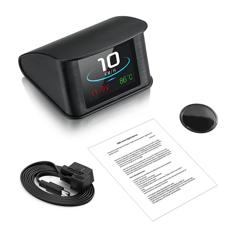 Автомобильный цифровой измеритель OBD HUD P10 2,2-дюймовый ЖК-экран Пластиковые автомобильные принадлежности Интеллектуальный цифровой прибор Проекционный дисплей - 4