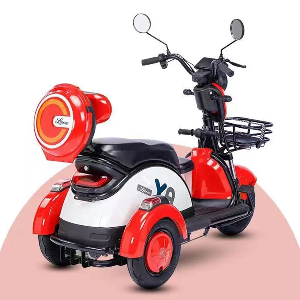 Коммутационный электрический трехколесный велосипед Модный скутер Демпфирующий барабанный тормоз Широкий подушка сиденья ЖК-инструмент Бесщеточный двигатель - 3