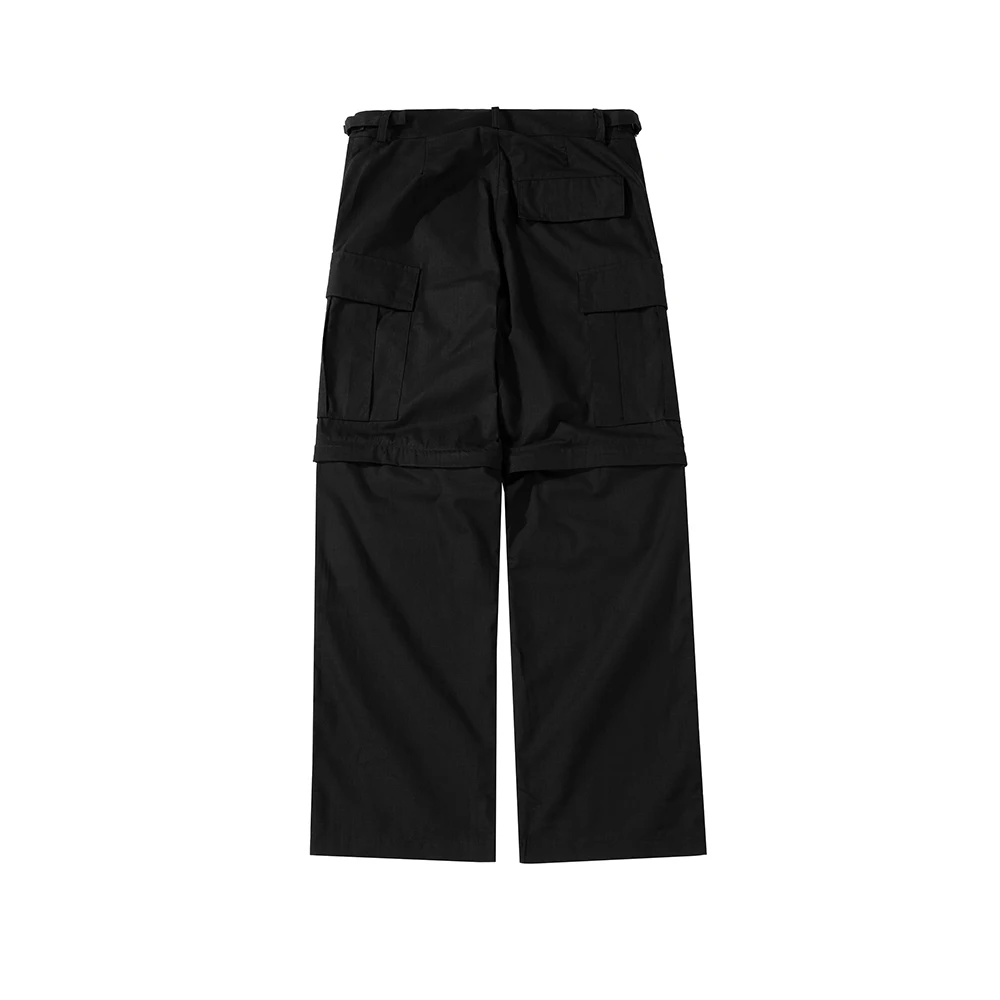  Knee Плиссированные съемные шорты Брюки-карго для мужчин Pantalones Hombre Черный комбинезон Уличная одежда Мешковатые повседневные брюки Y2K - 3