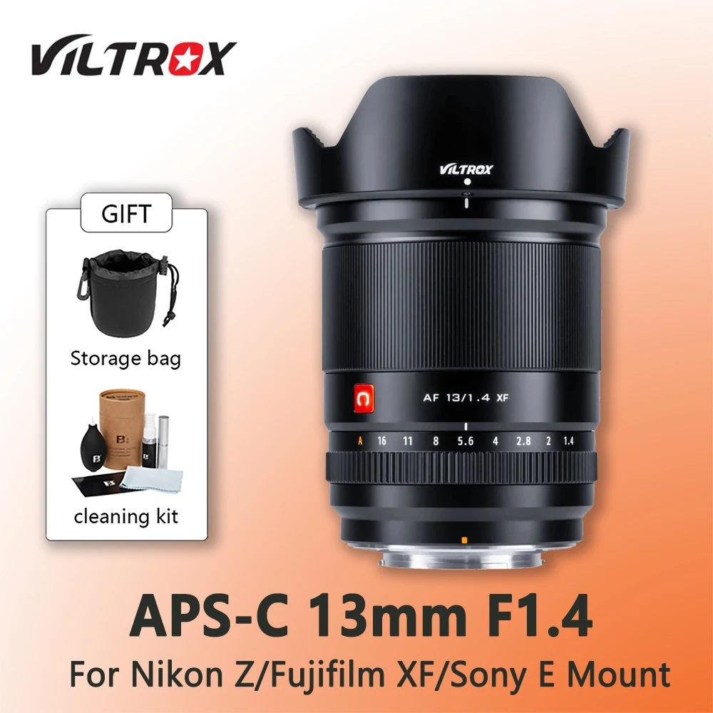 Viltrox 13mm F1.4 FX Автофокус Сверхширокоугольный объектив с большой диафрагмой APS-C для камеры Nikon Z Fujifilm XF Sony с байонетом E - 0
