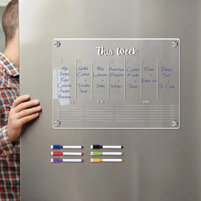Планировщик Очистить магнитный календарь Доска Блокнот Магнитная наклейка на холодильник - 1