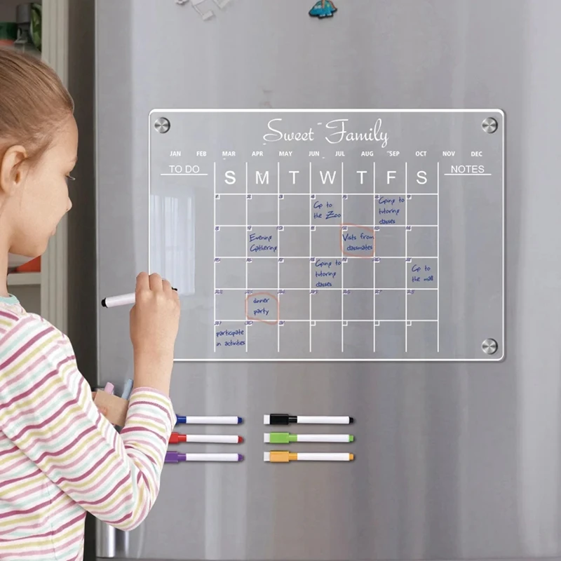 Планировщик Очистить магнитный календарь Доска Блокнот Магнитная наклейка на холодильник - 2
