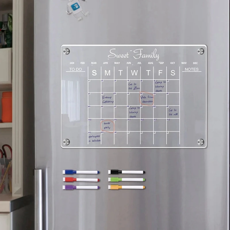 Планировщик Очистить магнитный календарь Доска Блокнот Магнитная наклейка на холодильник - 4