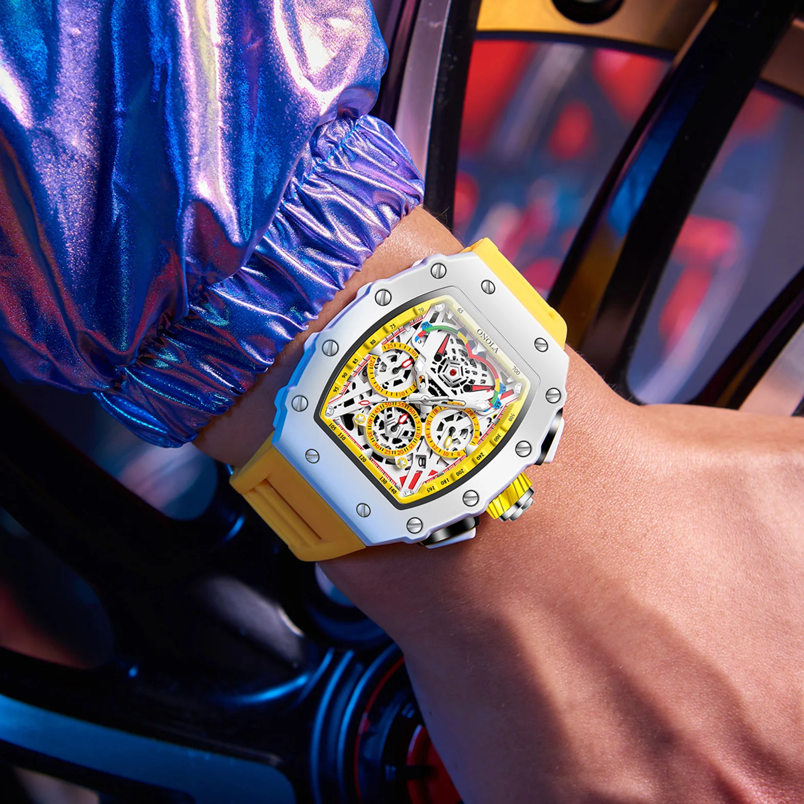 ONOLA Мужские часы Лучший бренд Роскошные спортивные наручные часы Мужские водонепроницаемые кварцевые часы с хронографом Relogio Masculino 2023 - 3