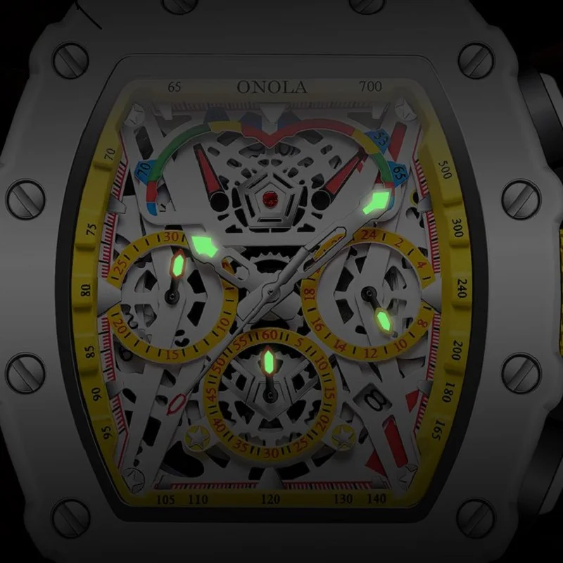 ONOLA Мужские часы Лучший бренд Роскошные спортивные наручные часы Мужские водонепроницаемые кварцевые часы с хронографом Relogio Masculino 2023 - 5