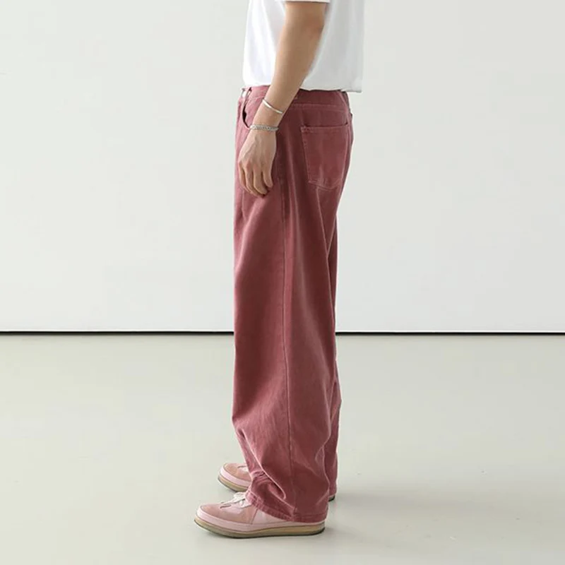 IEFB Мужские джинсы High Street Мужские летние корейские свободные брюки с карманами Однотонные прямые брюки 2023 Новый винтаж 9A8299 - 3