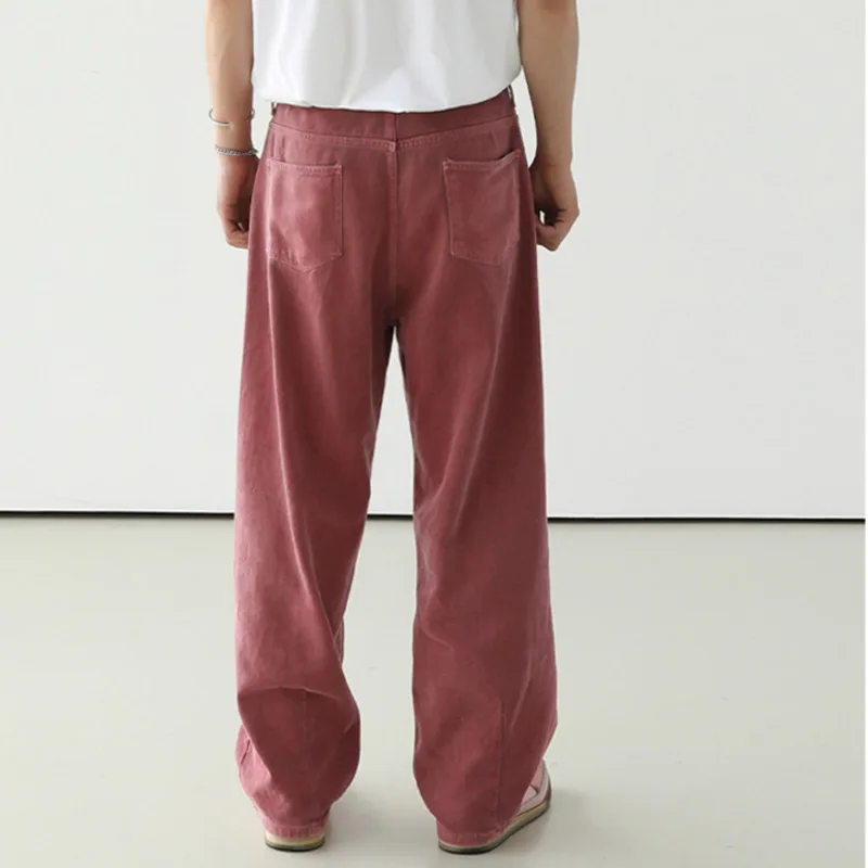 IEFB Мужские джинсы High Street Мужские летние корейские свободные брюки с карманами Однотонные прямые брюки 2023 Новый винтаж 9A8299 - 5