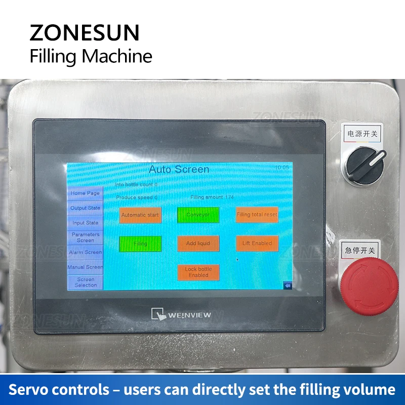 ZONESUN Автоматическая машина для розлива жидкостей с шестью головками Сервомотор Моющее средство Крем Густая паста Шампунь Кетчуп Мед ZS-YT6T-6PX - 1