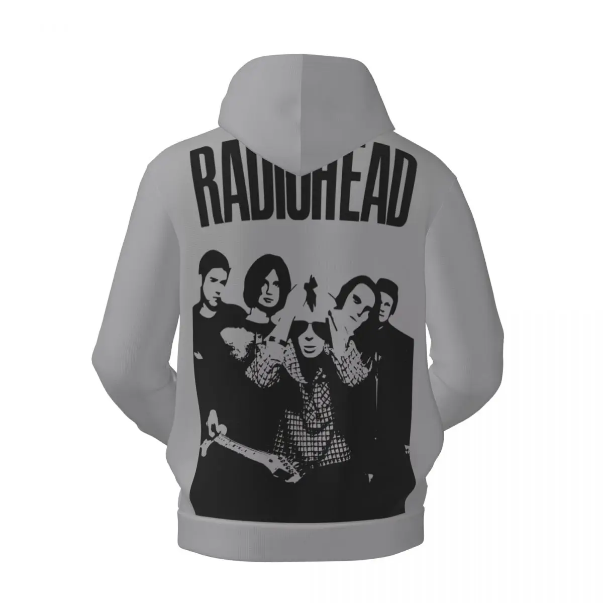  Винтаж Рок Группа Radiohead Свободные толстовки с капюшоном Мужчина Принт логотипа Повседневная толстовка с капюшоном Осень Ретро Принт Рубашка с капюшоном Плюс Размер 3XL 4XL - 2