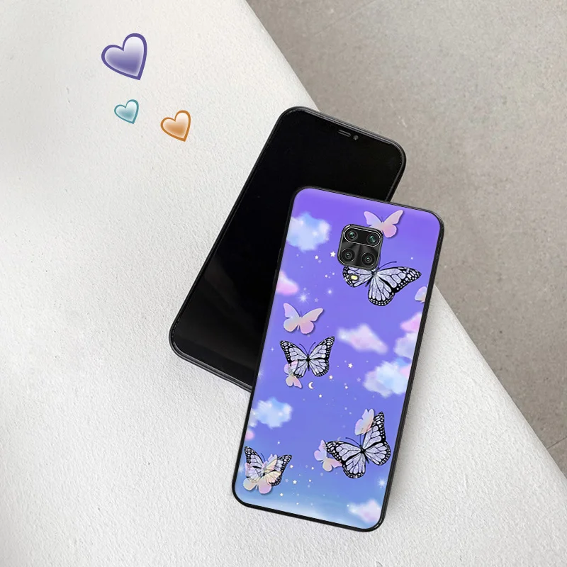  Мягкий чехол для телефона с защитой от падения для Redmi A2 Plus A1 K60 Pro 10A 10C Note10 S Xiaomi Mi 10 5G 10T Lite Задняя крышка цветочной бабочки - 1