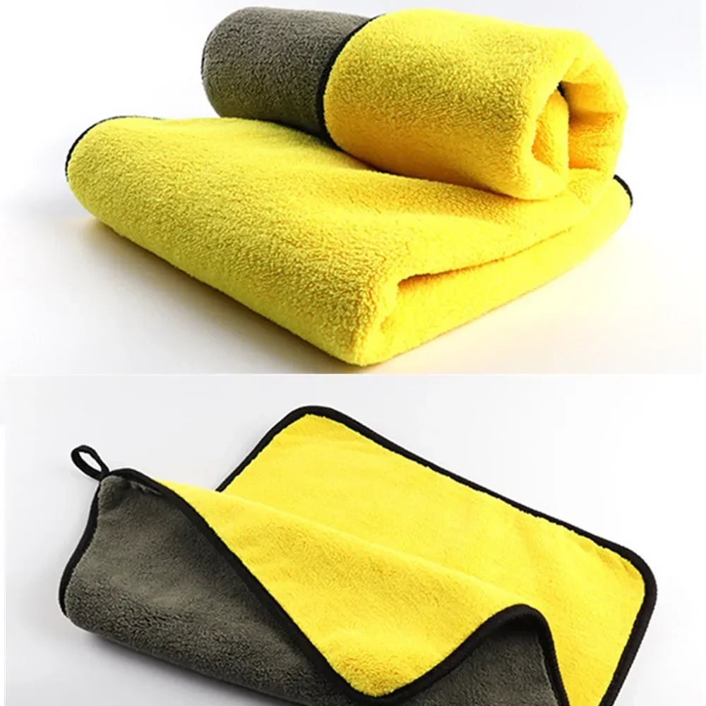  Утолщенная мягкая сухая ткань Чистящее полотенце из микрофибры 30 * 30 см Полотенце для мытья автомобиля Двухслойная тряпка для чистки Автомобильные принадлежности - 5