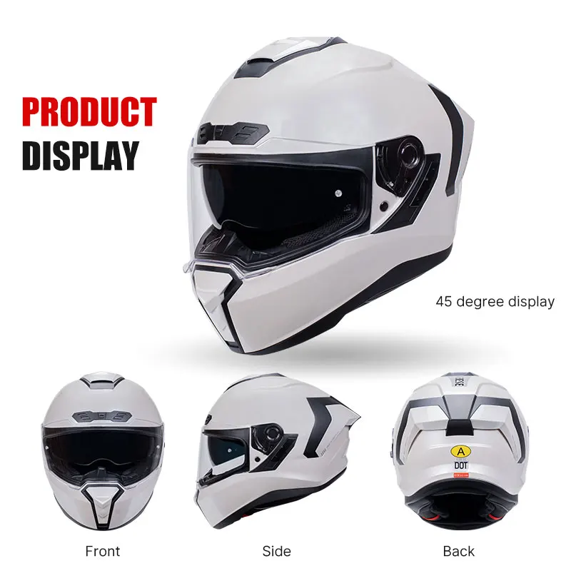 DOT Мотоциклетный шлем, одобренный ECE, полнолицевые шлемы, мотокросс Capacetes, картинг, гонки, каско, шлем Kask, двойной объектив - 2