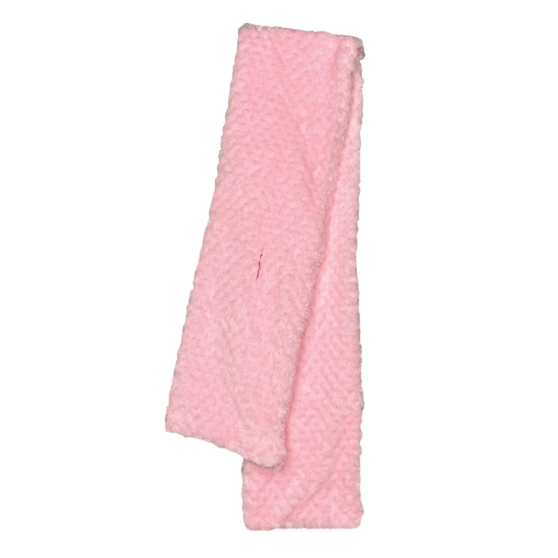 L93F Женский коралловый флисовый шарф Длинный плюшевый шейный платок Y2k Красочный тонкий шарф - 4
