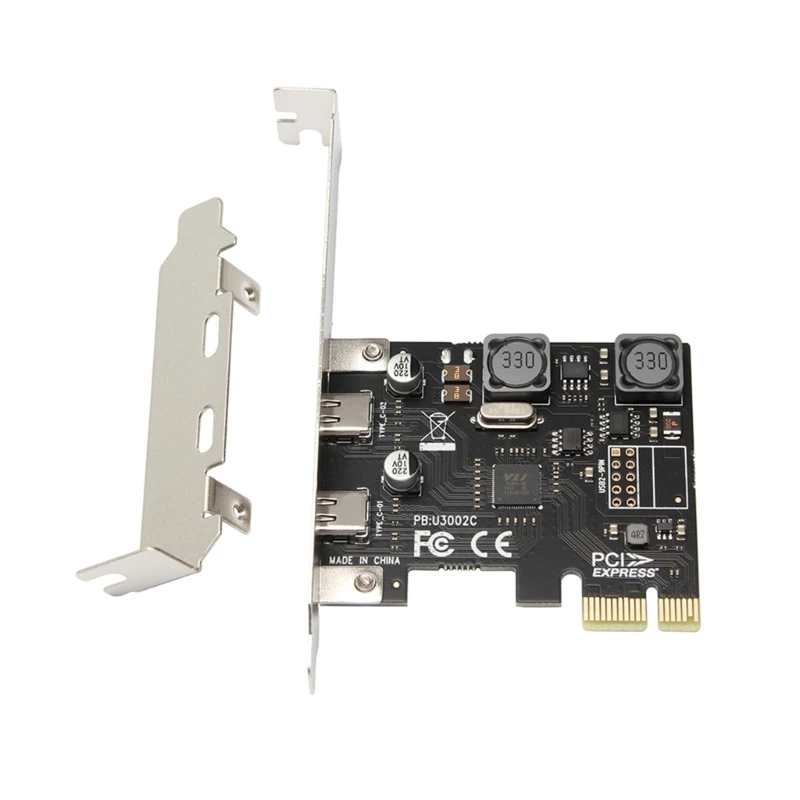 2 порта USB Type-C PCIe Дополнительный адаптер Карта расширения USB C USB3.1 PCIEx1 10 Гбит/с - 0