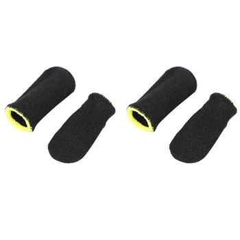 18-контактные рукава для пальцев из углеродного волокна для мобильных игр PUBG Mobile Screen Рукава для пальцев черного и желтого цвета (32 шт.)