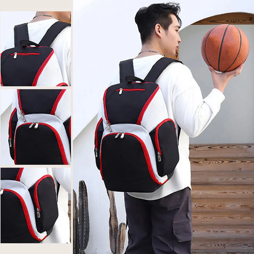 Футбольный рюкзак Сумка для переноски баскетбольных мячей Модный водонепроницаемый легкий спортивный рюкзак Мужская школьная сумка большой емкости - 3