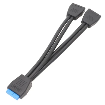 19-контактный Y-образный разветвитель Кабель Двухпортовый USB Гнездо на 20-контактный адаптер материнской платы D5QC