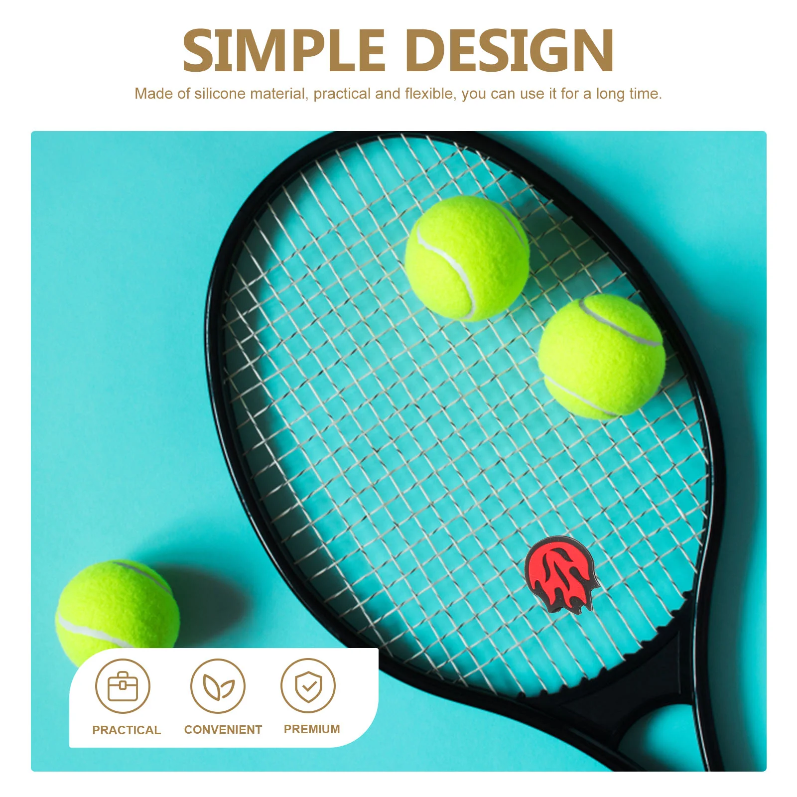 Силиконовый теннисный демпфер Забавная теннисная ракетка Гаситель вибрации Симпатичная мягкая теннисная ракетка демпферы Теннисный демпфер Теннисный подарок - 5
