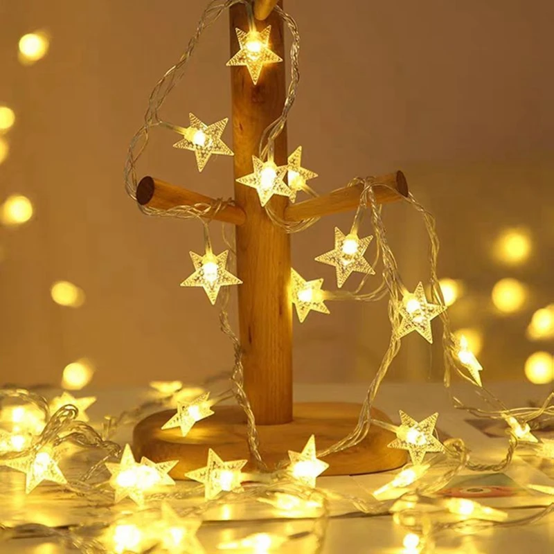 LED Пятиконечная Звезда Солнечный Свет Рождество В Помещении И На Открытом Воздухе Непромокаемый Газон Украшение Фонарь String - 4