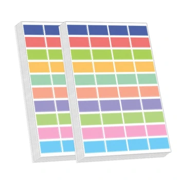 1Набор детских бумажных наклеек для ручных этикеток Разноцветные 15 x 30 мм Перманентные и самоклеящиеся