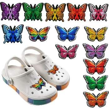 1шт Красочные бабочки Обувь Подвески для Крокодила Сандалии Аксессуары Украшения для обуви Крокодил Джинсы для женщин
